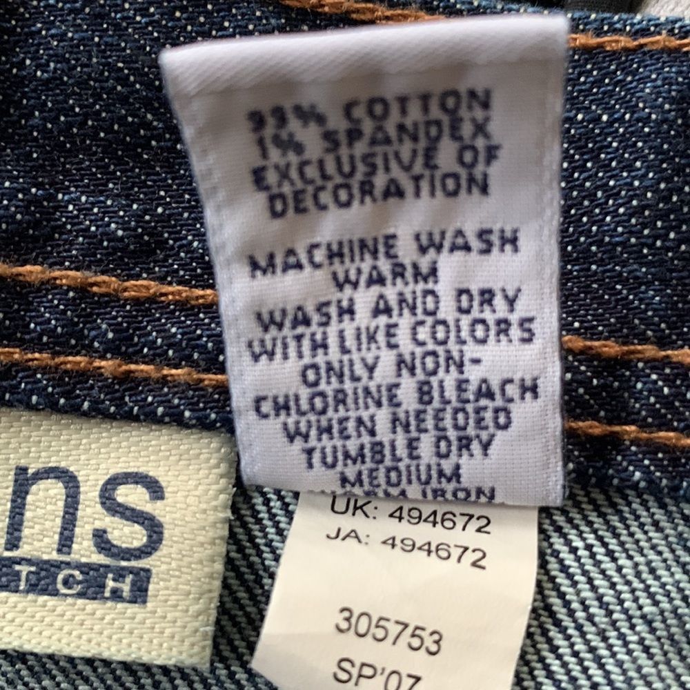 Vintage GAP Embroidered Fleur de Lis Denim Mini Skirt Sz 14 - Picture 6 of 6